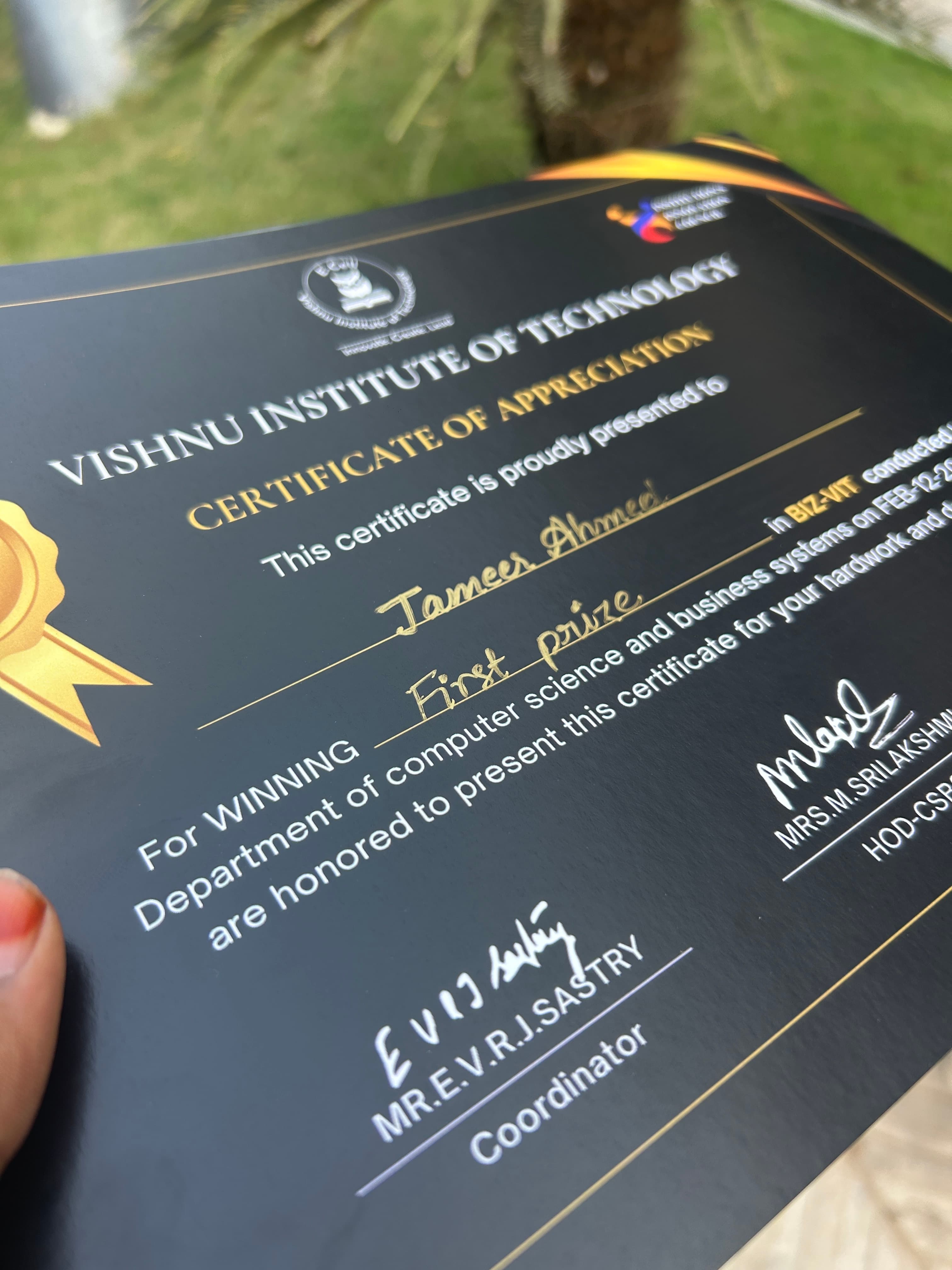 First Prize — BizVit Hackathon — BizVit