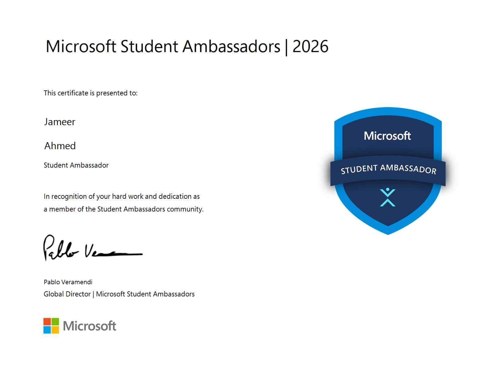 Microsoft Learn Student Ambassador — Microsoft